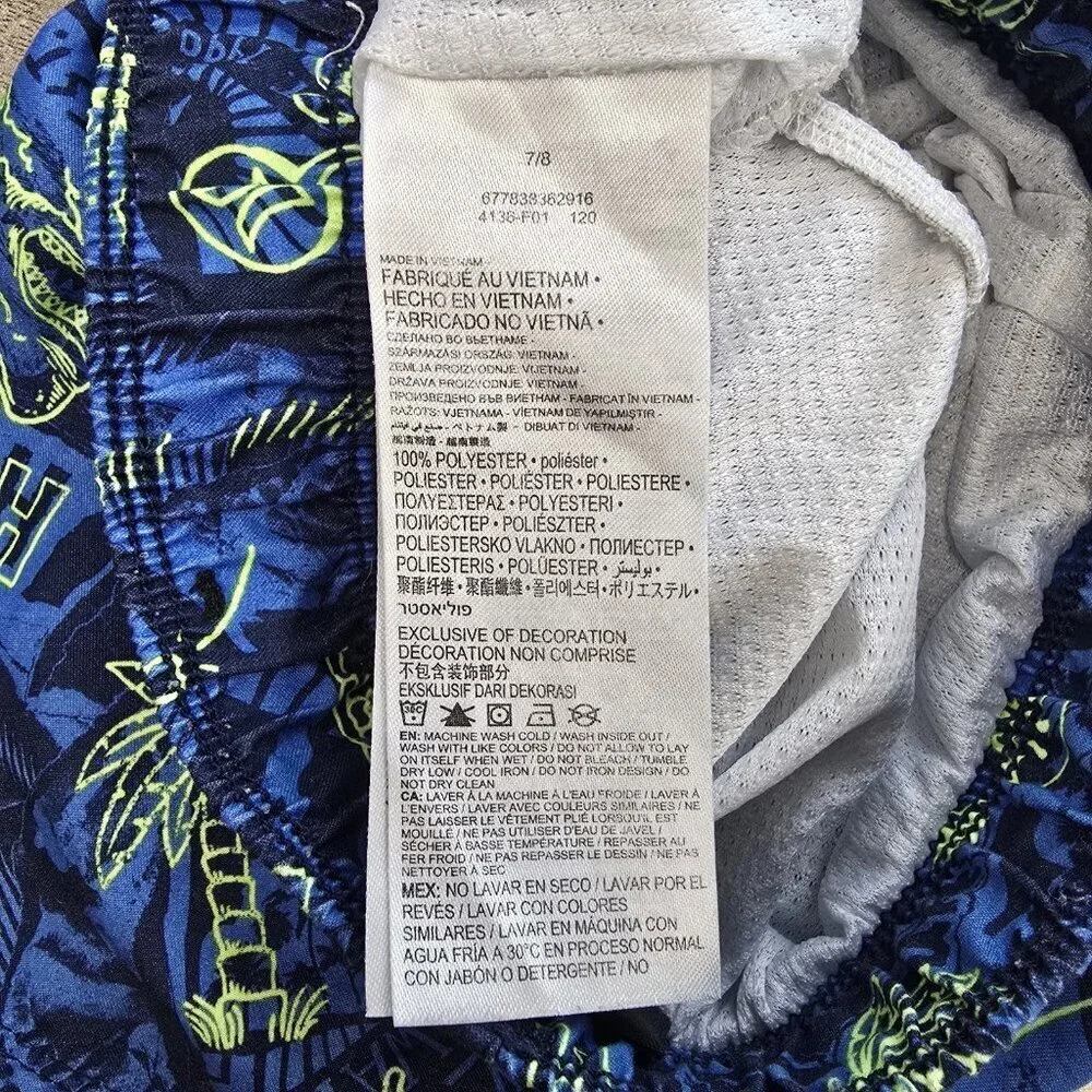 Hurley Swim Shorts Trunks Boys Size 7/8 Lined Surfer Swim Casual Beach Shark